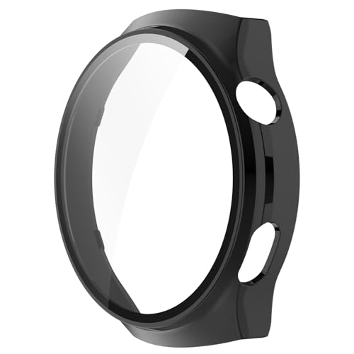 AWADUO Smartwatch Full Coverage PC Schutzhülle mit Tempered Glass Touchable Screen Protector Kompatibel mit Huawei Watch 4 Pro Space Edition Uhrenzubehör (PC/Schwarz) von AWADUO
