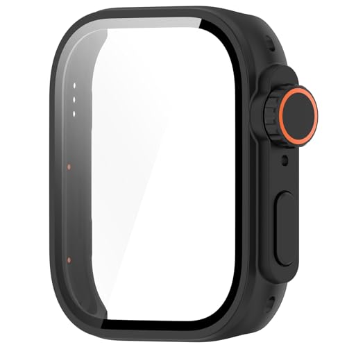 AWADUO Smartwatch Full Coverage PC Schutzhülle mit Tempered Glass Touchable Screen Protector Kompatibel mit Huawei Watch Fit 3 Smartwatch Zubehör (PC/Schwarz) von AWADUO
