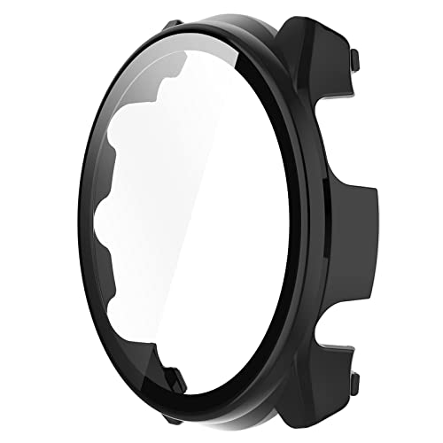 AWADUO Smartwatch Full Coverage PC Schutzhülle mit gehärtetem Glas Bildschirmschutz für Garmin Vorläufer 965, weich und langlebig schwarz von AWADUO