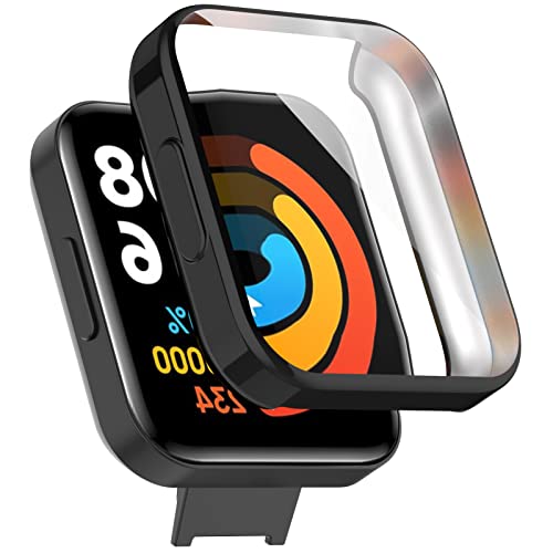 AWADUO Smartwatch Full Coverage TPU Schutzhülle Smartwatch Schutzhülle für Redmi Mi Watch 2 Lite, weich und langlebig, schwarz von AWADUO
