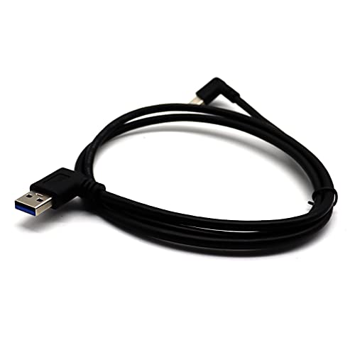 AWADUO Standard USB 3.0 Kabel, 90 Grad Linkswinkel USB 3.0 (Typ-A) Stecker auf USB 3.1 (Typ-C) 90 Grad Seitenbiegung Datenladekabel Anschluss Verlängerungskabel (1M) von AWADUO