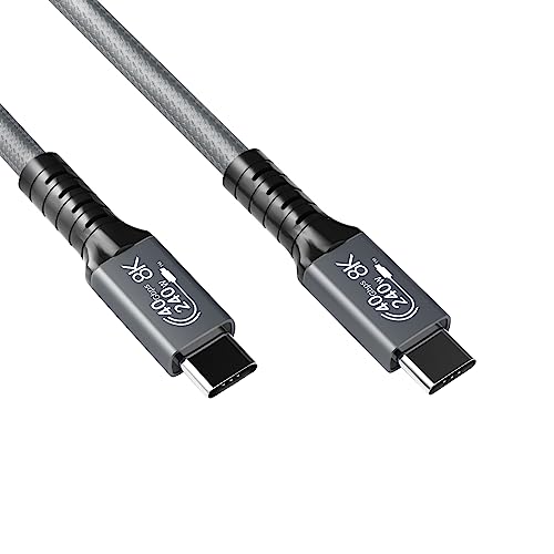 AWADUO USB 4 Kabel, PD 240W für Thunderbolt 4 Kabel Dual Unterstützt USB C Kabel 8K@60Hz 40Gbps Datenübertragungs-Schnellladekabel (1M/3.3ft) von AWADUO