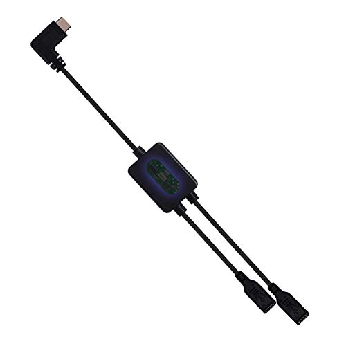AWADUO USB-C-Splitter mit IC, 90-Grad-Hub vom Typ C 1 Verlängerungskabel zwischen Stecker und Buchse, USB-C-Splitter Y-Kabel vom Typ 30 cm von AWADUO