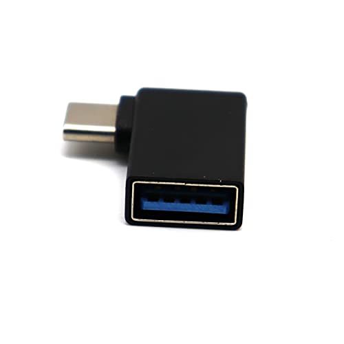 AWADUO USB C auf USB 3.0 Aluminium Adapter, USB A 3.0 Buchse auf 90 Grad 3.1 Typ C Stecker OTG Adapter Konverter, Kompatibel mit Maus, USB Hub, Tastatur, Flashdisk, Festplatte von AWADUO