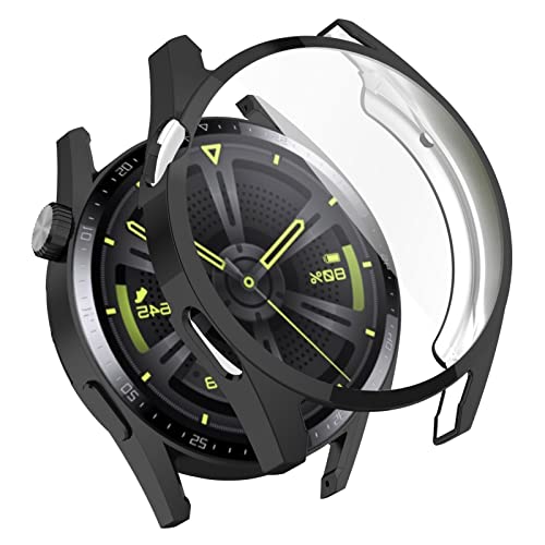 AWADUO für Huawei Watch GT 3 46MM TPU All-Inclusive Schutzhülle Cover, Smartwatch Schutzhülle Hülle für Huawei Watch GT 3 46MM, weich und langlebig (Schwarz) von AWADUO