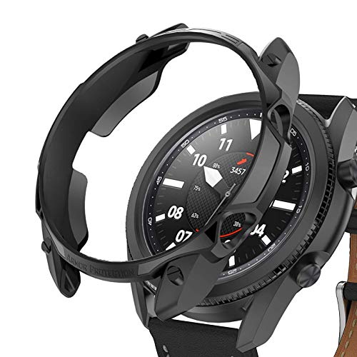 AWADUO für Samsung Galaxy Watch3 Schutzhülle, Smartwatch Schutzhülle mit Lünettenring Stylinghülle für Samsung Galaxy Watch3 41MM, weich und langlebig (41MM, Schwarz) von AWADUO