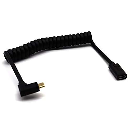 AWADUO gefedertes USB-C-Kabel, 90-Grad-Winkel USB 3.1-Buchse auf USB 3.1-Stecker Schnellladekabel Typ C-Verlängerungskabel, kompatibel mit 4K-Video/Notebook/Dock (1,8 m) von AWADUO