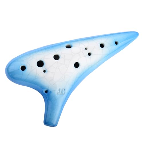 AFE 12 Loch Alto C Okarina Keramik Ocarina mit einer schützenden Tasche und Songbooks Gradient Blue von AWEF