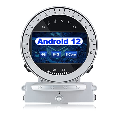 AWESAFE Android 12 Autoradio für BMW Mini Cooper 2006-2013 Radio mit Navigation Carplay Android Auto Unterstützt Bluetooth 4G WiFi WLAN USB SD von AWESAFE