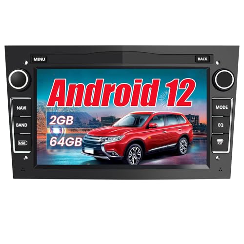 AWESAFE Android 12 Autoradio für Opel 2 DIN Radio 2+64GB mit Navi, Carplay unterstützt DAB+ WiFi Bluetooth MirrorLink 7 Zoll Bildschirm FM Radio - Schwarz von AWESAFE