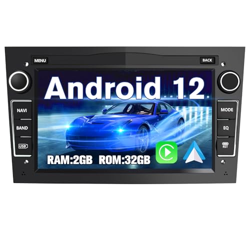 AWESAFE Android 12 Autoradio für Opel 2 DIN Radio mit Navi, Carplay unterstützt DAB+ WiFi Bluetooth MirrorLink 7 Zoll Bildschirm FM Radio - Schwarz von AWESAFE