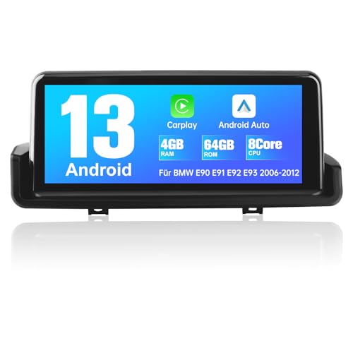 AWESAFE Android Autoradio für BMW 3er E90/E91/E92/E93 Android 12 4GB+64GB 10.25 Zoll Touchscreen eingebautes Carplay Android Auto DSP unterstützt 4G SIM Karte nur für Fahrzeuge ohne original Display von AWESAFE