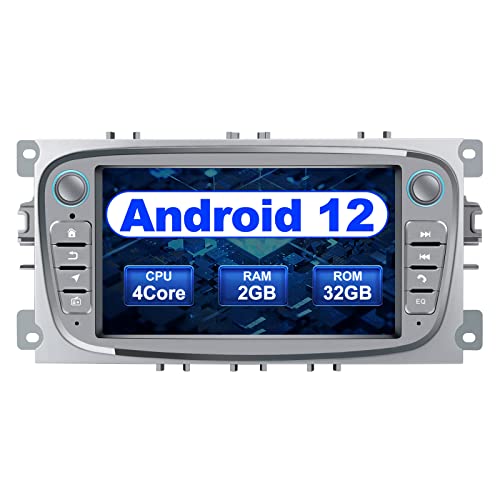 AWESAFE Android Autoradio für Ford Focus Mondeo S-Max C-Max Galaxy, Android 12 Radio mit Navi Carplay Android Auto unterstützt Lenkrad Bedienung Bluetooth Mirrorlink FM AM RDS - Silber von AWESAFE