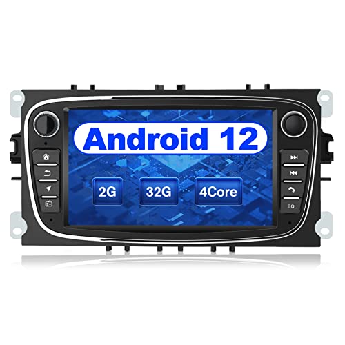 AWESAFE Android Autoradio für Ford Focus Mondeo S-Max C-Max Galaxy, Android 12 Radio mit Navi Carplay Android Auto unterstützt Lenkrad Bedienung Bluetooth Mirrorlink FM RDS - Schwarz von AWESAFE