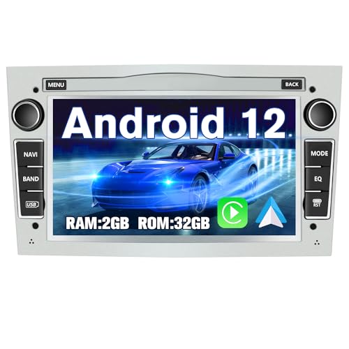 AWESAFE Android Autoradio für Opel Radio mit Navi Carplay, Bluetooth 7 Zoll Bildschirm Android 12 Radio unterstützt DAB+ WiFi Rückfahrkamera - Silber von AWESAFE