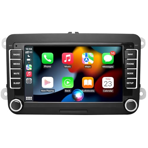 AWESAFE Android Autoradio für VW, Seat, Skoda, Golf, 2 DIN 7 Zoll Touchscreen Radio mit Navigation, unterstützt Bluetooth, Carplay, Mirrorlink, WLAN, USB,FM, 2G+32G von AWESAFE