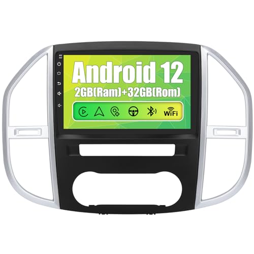 AWESAFE Autoradio für Mercedes Benz Vito 2014-2020, Android 12 System, 2G+32G, 10 Zoll Touchscreen, mit Blende, Navigation CarPlay Android Auto Bluetooth WiFi Unterstützung von AWESAFE