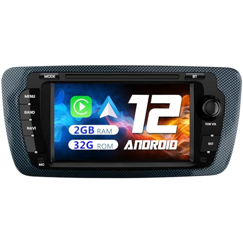 AWESAFE Autoradio für Seat Ibiza 2009-2013, Android 12 System, 7 Zoll Touchscreen, 2+32G, Unterstützt Navigation Carplay Android Auto Bluetooth WiFi von AWESAFE