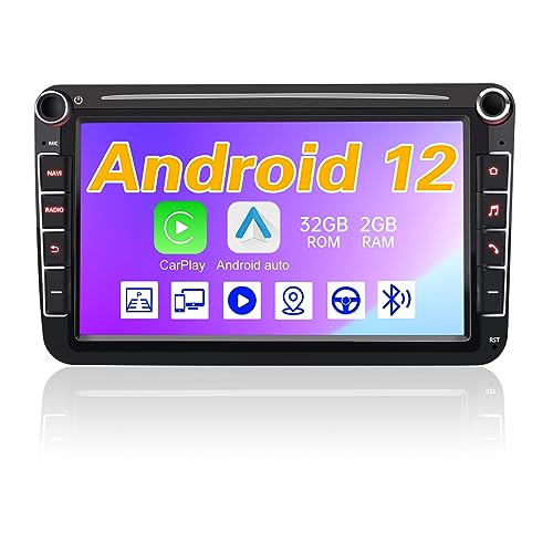 AWESAFE Autoradio für VW Golf 5 Golf 6 Skoda Seat, Android 12 Radio mit 8 Zoll Touchscreen, unterstützt Carplay Navigation Bluetooth MirrorLink von AWESAFE