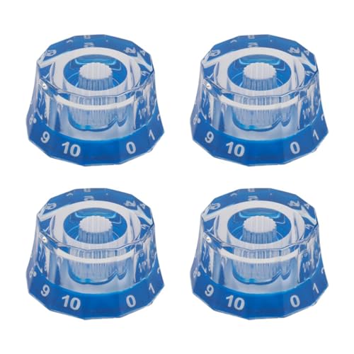 ＡＷＨＡＯ 4x Gitarrenknöpfe LP E Gitarrenknöpfe 6 Mm (0,24) Dia Welltöpfe Universal Bass Knopf Potentiometer Knopf Reparaturwartung, Blau von ＡＷＨＡＯ