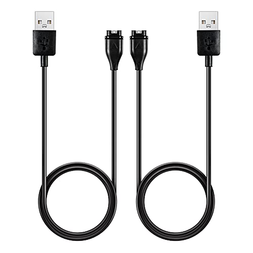 AWINNER Ladekabel kompatibel für Garmin Fenix 6 6S 6X Pro Saphir, Fenix 5 5S 5X Plus, Forerunner 935 945 45 45S 245, Approach S10 S40 S60 X10, Quatix 5 Saphir, Vivoactive 3 4 4S (2er-Pack) von AWINNER