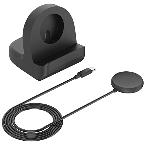 Ladeständer kompatibel mit Google Pixel Watch, Uhrenladegerät Ständer mit Ladekabel, magnetische kabellose Ladestation USB C (schwarz) von AWINNER