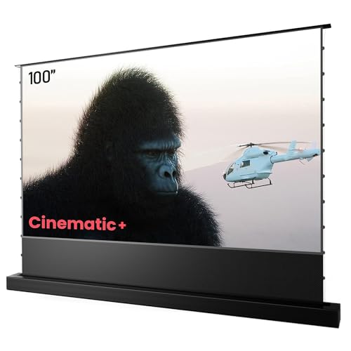 AWOL VISION Beamer Leinwand Elektrisch für die Nutzung mit einem Ultra-Kurzdistanz-Beamer im Heimkino oder für Buisnessprojektionen - 100 Zoll - 221,4 x 124,5 cm - 4K 8K UHD von AWOL VISION