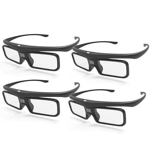 AWOL VISION DLP Link 3D-Brille, wiederaufladbare aktive Shutterbrille, kompatibel mit AWOL VISION LTV-2500, LTV-3500, Vanish TV und Anderen DLP-Link 3D Projektoren (4er-Pack) von AWOL VISION