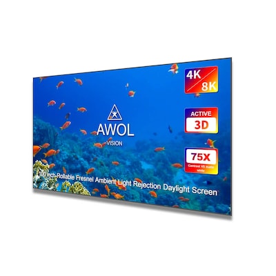 AWOL Vision Daylight ALR Beamer Leinwand, 100" 223,4 x 126,5 x 2,5cm von AWOL Vision