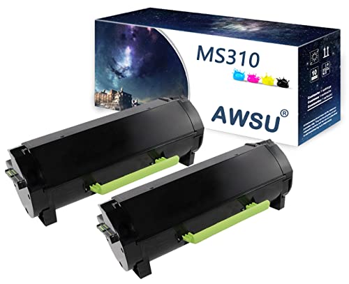 AWSU Toner kompatibel mit Lexmark MS312dn MS415dn MS310 MS310D MS310dn MS315dn MS410d MS410dn MS510 MS510dn MS610de MS610dn MS610dte MS610dtn 502H 50F2H00 50F2H0E 502H50F 50F2000 XXL 5000 Seiten von AWSU