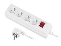 AW WHITE HOUSEHOLD ACTRIBUTOR 4 SOCKETS 1.5m WITH EARTH CONNECTOR, EXTERNAL SWITCH von AWTOOLS
