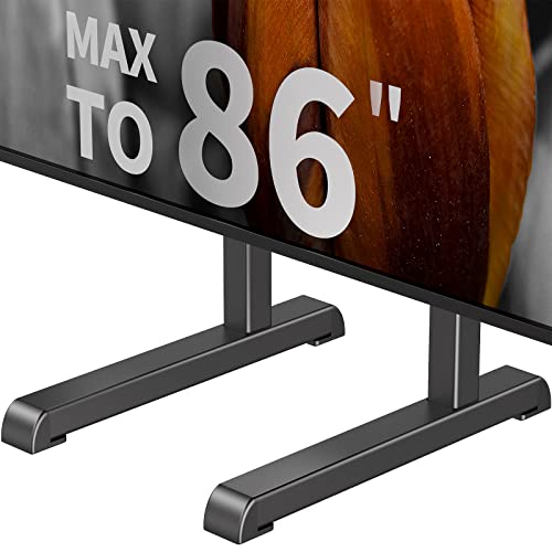 Universal-TV-Ständer, Tischplatte TV-Ständer Ersatz für die meisten 61 bis 202 cm LCD-LED-Fernseher, 7 höhenverstellbare TV-Beine mit Kabelmanagement, max. VESA 800x600 mm, Schwarz HT10B-001 von AX WABER