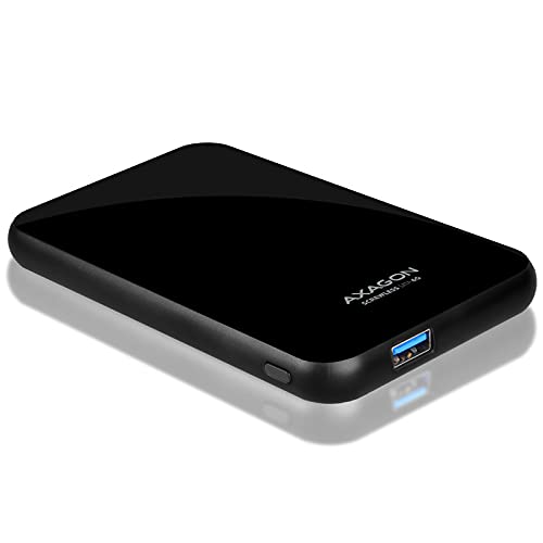 AXAGON EE25-S6B - USB3.0 Externes Festplattengehäuse für 2,5 Zoll SATA I/II/III 6G UASP, SSD/HDD Festplatten, Schwarz von AXAGON ECO