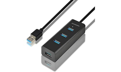 AXAGON HUE-S2BL - USB3.0 4-Port Charging HUB, inkl. microUSB Input, 1,2m Kabel von AXAGON ECO