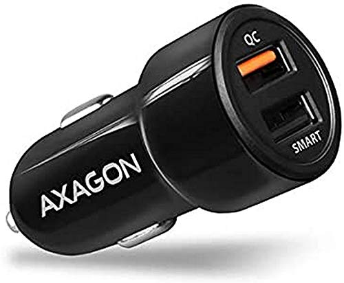 AXAGON PWC-QC5 Duales Autoladegerät 12-24V / 2X Port QC3.0/FCP + 5V - 2.4A. Gesamtleistung 31.5W von AXAGON ECO