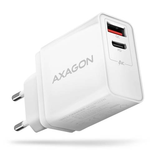 AXAGON ACU-PQ22W USB-Ladegerät Steckdose 2 x USB-A, USB-C® USB Power Delivery (USB-PD), Qualcomm Q von AXAGON