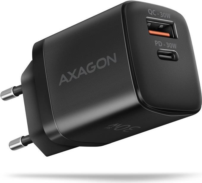 AXAGON ACU-PQ30 Ladegerät QC3.0, 4.0/AFC/FCP/PPS/Apple + PD USB-C, 30W - schwarz (ACU-PQ30) von AXAGON