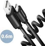 AXAGON BUCM-AM10TB Twister-Kabel, USB-C auf USB-A 2.0, schwarz - 0,6m (BUCM-AM10TB) von AXAGON