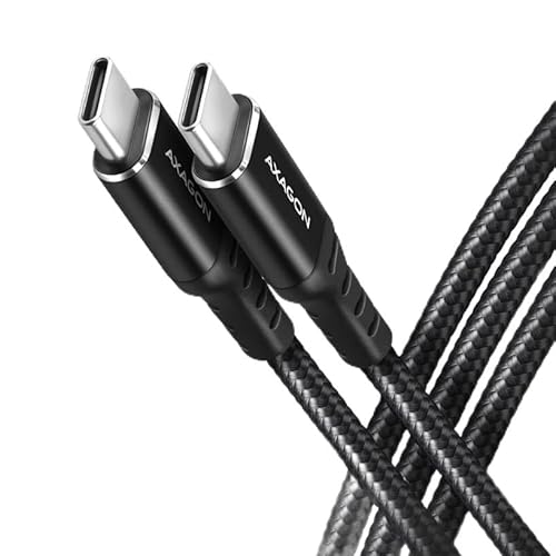 AXAGON BUCM-CM30AB USB-C zu USB-C 2.0 Kabel, 3 m, PD 60W, 3A, geflochten - schwarz von AXAGON