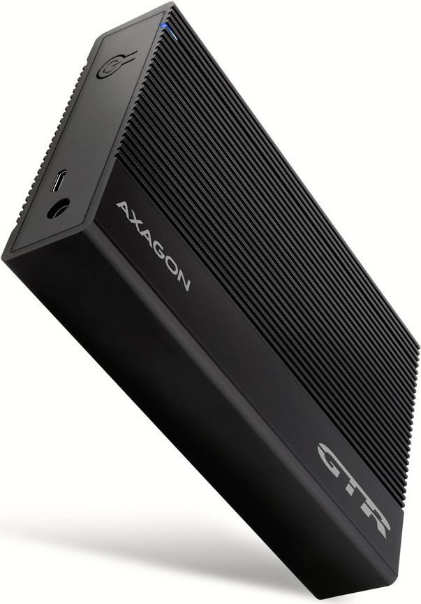 AXAGON EE35-GTR USB-C 3.2 Gen 1 - SATA 6G, 3.5 externes Festplattengehäuse, geriffelt - schwarz (EE35-GTR) von AXAGON