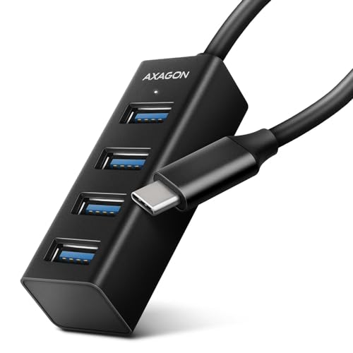 AXAGON HUE-M1C Superspeed USB-C Mini Hub, 4X USB 3.0-20cm, schwarz von AXAGON