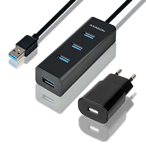 AXAGON HUE-S2BP USB3.0 Charging HUB. 4 Port mit Netzteil und Schnellladefunktion. Kabel 1,2 m von AXAGON
