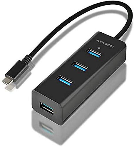 AXAGON HUE-S2C USB-C 3.1 Charging 4-Port HUB mit Unterstützung von Schnellladen und Stromversorgung. Kabel 0,4 m von AXAGON