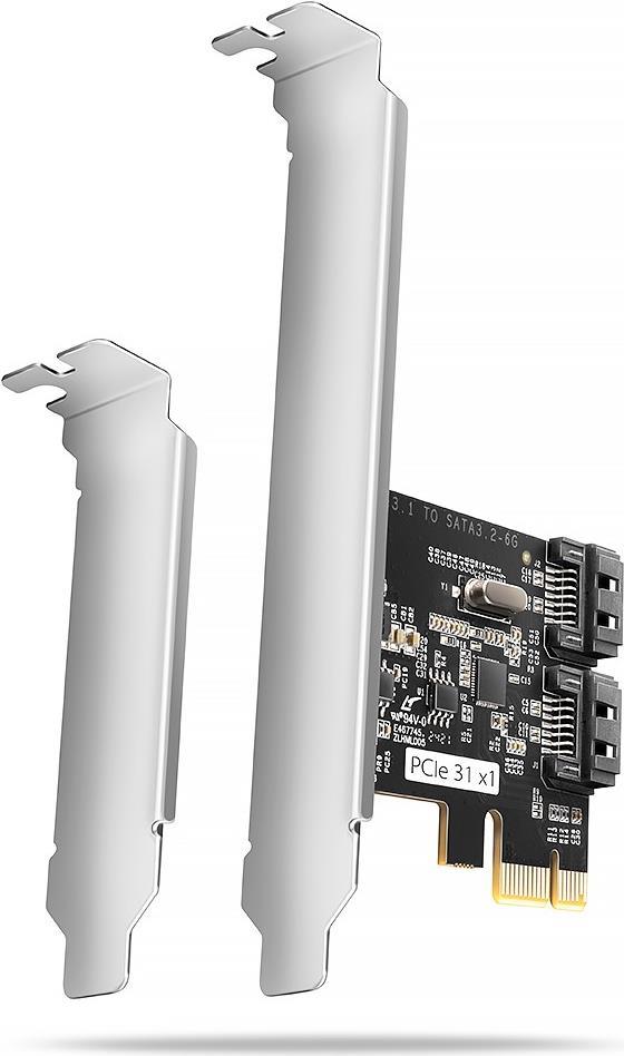 AXAGON PCES-SJ2 PCIe Controller 2x internal SATA 6G port, JMB582 + LP (PCES-SJ2) von AXAGON
