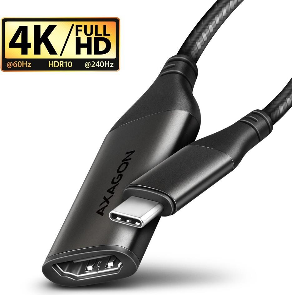 AXAGON RVC-HI2M USB-C zu HDMI 2.0 Adapter, 4K/60Hz, Aluminum - 25 cm (RVC-HI2M) von AXAGON