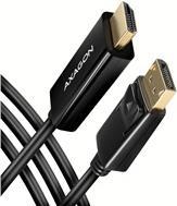 AXAGON RVD-HI14C2 DisplayPort zu HDMI Adapterkabel, 4K/30 Hz, 180 cm lang - schwarz (RVD-HI14C2) von AXAGON