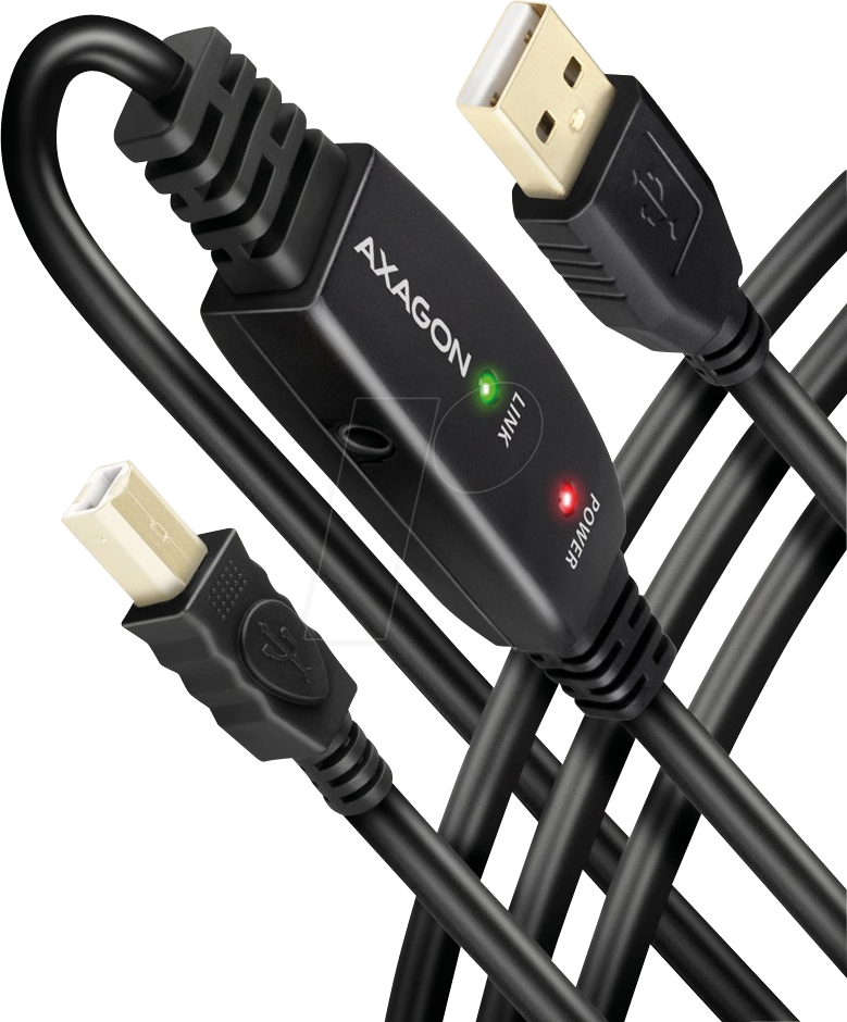 AXG ADR-220B - Aktives USB 2.0-Kabel, A-Stecker > B-Stecker, 20 m von AXAGON