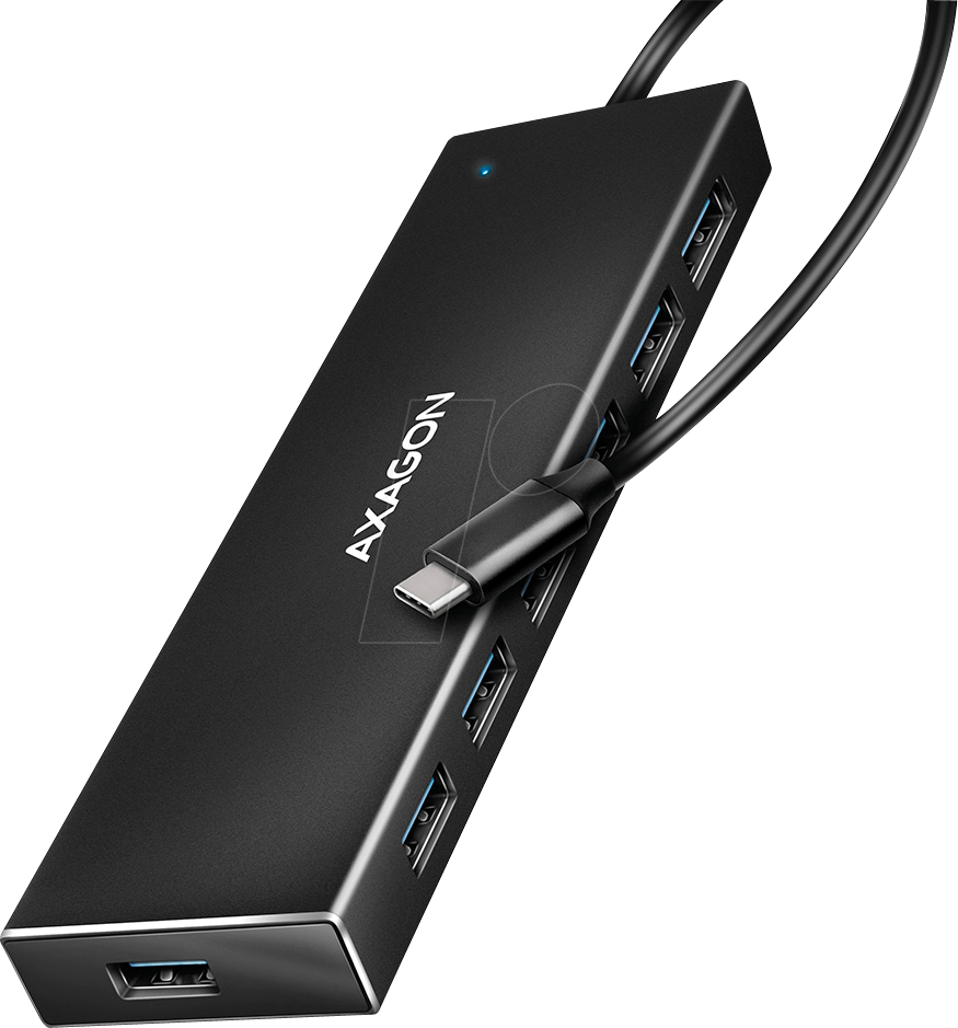 AXG HUE-F7C - USB 3.0, 7-Port Hub, 7xA, USB-C-Kabel von AXAGON