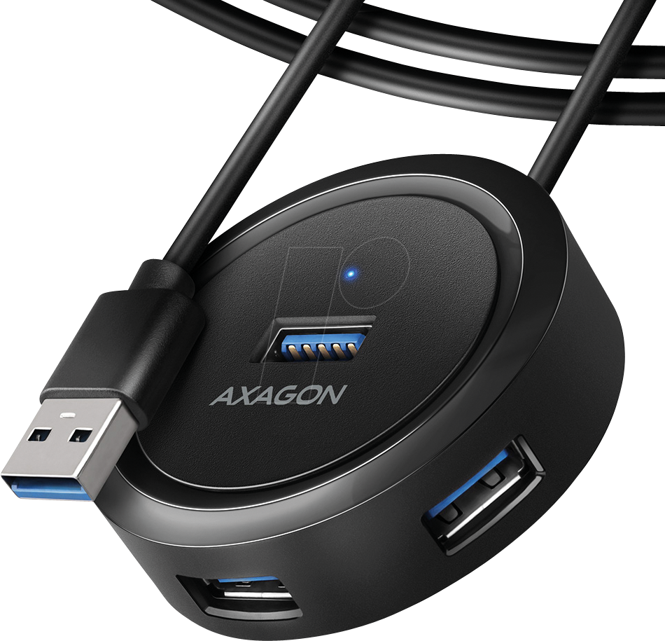 AXG HUE-P1AL - USB 3.0, 4-Port Hub, 4xA, USB-A-Kabel von AXAGON