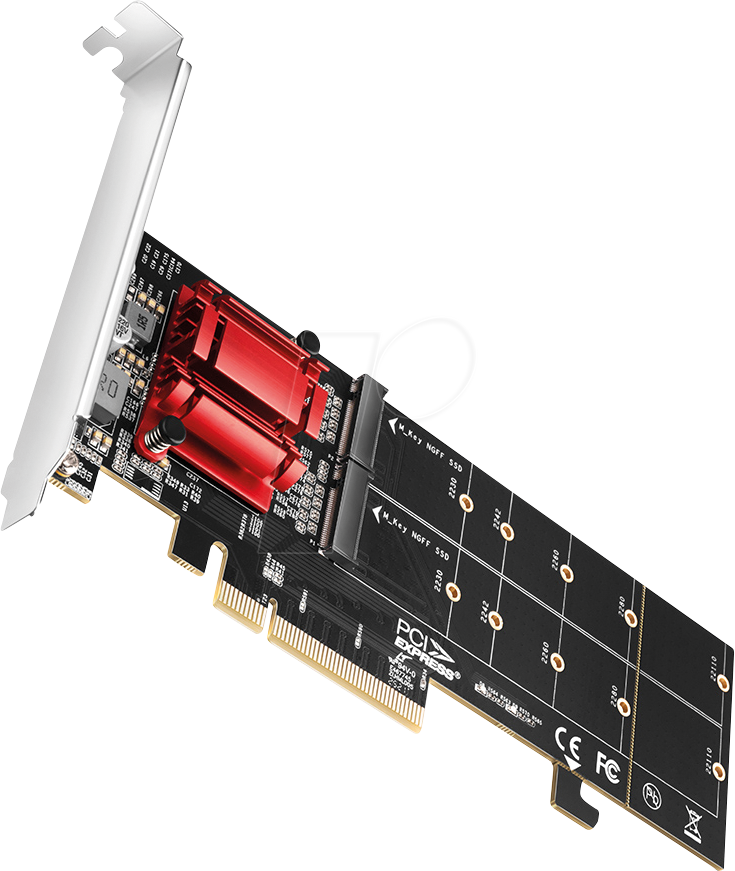 AXG PCEM2-ND - PCIe x8 > 2x M.2 NVMe von AXAGON